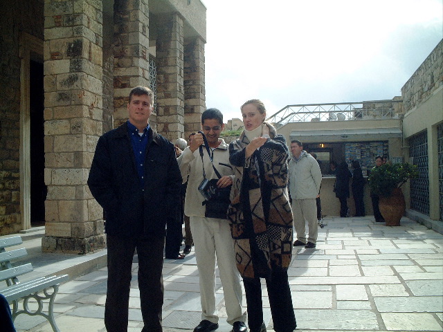 Babe, Nirav, and Ingrid, looking much like the Mod Squad they secretly are at night.  Carlos is hiding in the back.